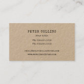 Carte De Visite papier artisanal rustique doodle kraft (Dos)