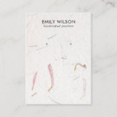 CARTE DE VISITE PAPIER BLANC PETA FAIT À LA MAIN ÉTUDIANT AFFICHAG (Devant)