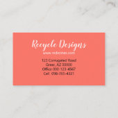 Carte De Visite Papier blanc Recyclé Corail Coral Modèle (Dos)