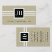 Carte De Visite Papier bronzage d'or de monogramme de cabinet (Devant / Derrière)