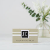 Carte De Visite Papier bronzage d'or de monogramme de cabinet (Debout devant)