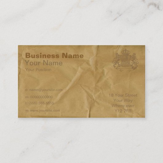 Carte De Visite Papier Brown (Devant)
