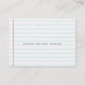 Carte De Visite Papier carnet (Dos)