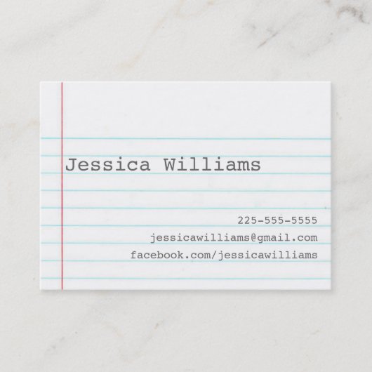 Carte De Visite Papier carnet (Devant)