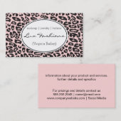 Carte De Visite Papier Cheetah (rose) (Devant / Derrière)