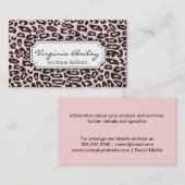 Carte De Visite Papier Cheetah (rose) (Devant / Derrière)