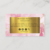 Carte De Visite Papier Chic Blush Rose Et Faux Gold (Dos)