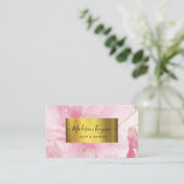Carte De Visite Papier Chic Blush Rose Et Faux Gold (Debout devant)