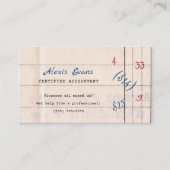 Carte De Visite Papier comptable rétroactif Math mélangé (Devant)