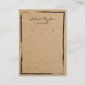 Carte De Visite papier craft simple présentoir de boucles d'oreill (Devant)