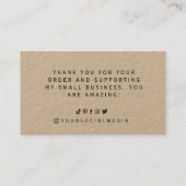 Carte De Visite Papier d'artisanat Merci (Dos)