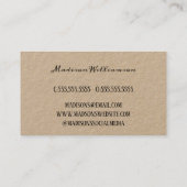 Carte De Visite Papier de Kraft de coeur rustique fait avec amour  (Dos)