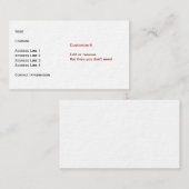 Carte De Visite Papier de la meilleure qualité Ultra-Épais (Devant / Derrière)