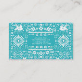 Carte De Visite Papier de papier découpé Turquoise Picado Turquois (Dos)