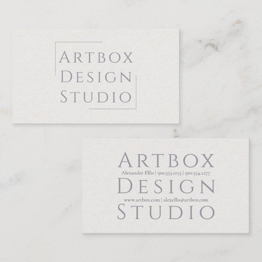 Carte De Visite Papier de riz typographique | BLANCHE (Devant / Derrière)