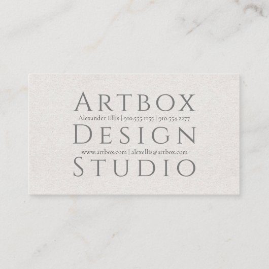 Carte De Visite Papier de riz typographique | Nature (Dos)