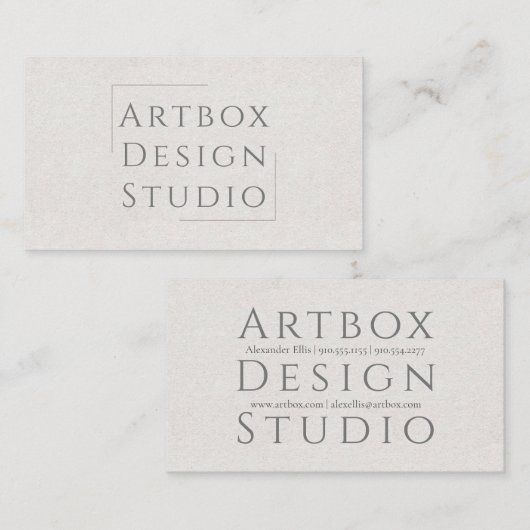 Carte De Visite Papier de riz typographique | Nature (Devant / Derrière)