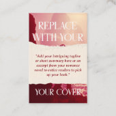 Carte De Visite Papier déchiré Romance Auteur Livre Release Market (Devant)