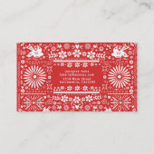 Carte De Visite Papier découpé blanc rouge Picado mexicain (Dos)