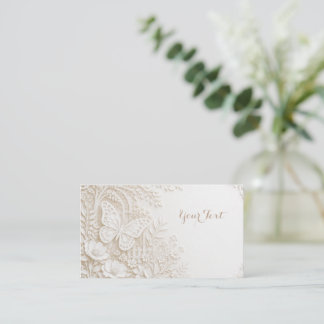 Carte De Visite Papier découpé élégant papillon avec cadre floral