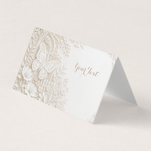 Carte De Visite Papier découpé élégant papillon avec cadre floral