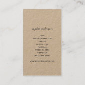 Carte De Visite Papier d'emballage rustique s'épanouit à la maison (Dos)