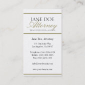 Carte De Visite Papier d'or de manuscrit de cabinet juridique (Dos)