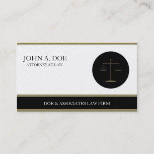 Carte De Visite Papier d'or du cabinet juridique d'avocat de