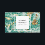 Carte De Visite Papier doré marbre turquoise aquarelle chic glamor<br><div class="desc">Papier doré marbre turquoise aquarelle chic glamor</div>