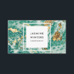 Carte De Visite Papier doré marbre turquoise aquarelle chic glamor<br><div class="desc">Papier doré marbre turquoise aquarelle chic glamor</div>