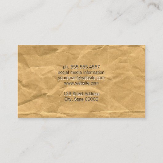 Carte De Visite Papier écroulé (Dos)