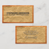 Carte De Visite Papier écroulé | Bordure du bois (Devant / Derrière)