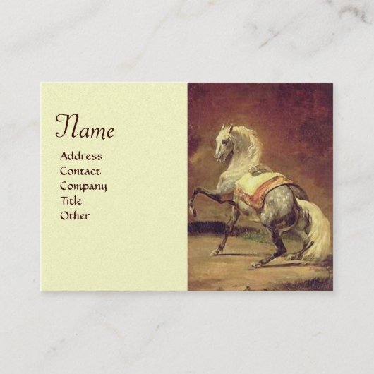 Carte De Visite Papier en perle de crème monogramme de CHEVAL GRAY (Devant)