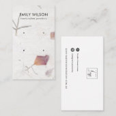 CARTE DE VISITE PAPIER EN PETAL ROSE FABRIQUÉ À LA MAIN 2 ÉCRAN DE (Devant / Derrière)