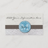 Carte De Visite Papier fait main décoré d'un monogramme (Dos)