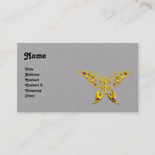 Carte De Visite Papier gris papillon hyper beurre OR