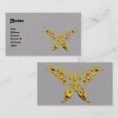 Carte De Visite Papier gris papillon hyper beurre OR (Devant / Derrière)