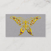 Carte De Visite Papier gris papillon hyper beurre OR (Dos)