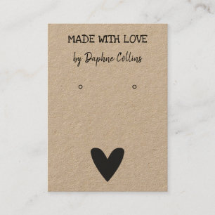 Carte De Visite Papier Heart Kraft Fabriqué Avec Écran D'Oreille D