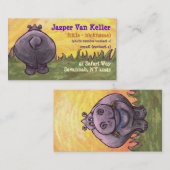 Carte De Visite Papier Hippopotamus (Devant / Derrière)