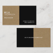 Carte De Visite papier imitation kraft / noir élégant & moderne pr (Devant / Derrière)