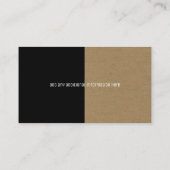 Carte De Visite papier imitation kraft / noir élégant & moderne pr (Dos)