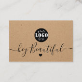 Carte De Visite Papier Kraft Ajouter un Merci de logo (Dos)