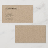 Carte De Visite Papier Kraft Brown Design moderne élégant Luxe (Devant / Derrière)