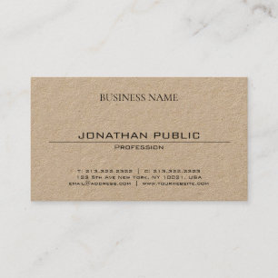 Carte De Visite Papier Kraft Brown minimaliste élégant et moderne