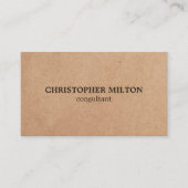 Carte De Visite Papier Kraft Brown moderne et élégant (Devant)