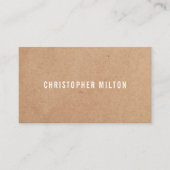 Carte De Visite Papier Kraft Brown moderne et élégant (Devant)