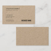 Carte De Visite Papier Kraft Brown Professionnel Moderne Plain Lux (Devant / Derrière)