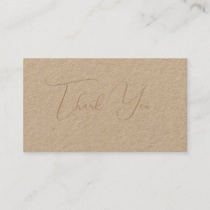 Carte De Visite Papier Kraft Brun Minimaliste Merci & Réduction