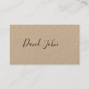 Carte De Visite Papier Kraft Brun Minimaliste Merci & Réduction